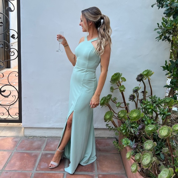 Sage Light Green, Birdie Grey bridesmaid formal prom dress - Picture 5 of 7